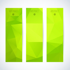Wall Mural - vector banners set abstract triangle background