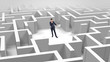 © ra2 studio - Young businessman standing in a middle of a 3D maze