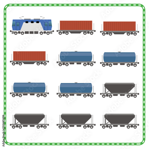 鉄道 電車のイラスト アイコン 貨物列車 Jr貨物 コンテナ 輸送 物流 ベクターデータ Stock Vector Adobe Stock
