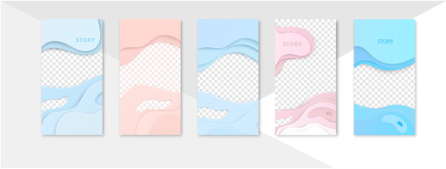 Wall Mural - Colorful editable templates for social networks stories, instagram story, shopping.