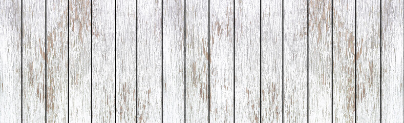 Wall Mural - Panorama of White natural wood wall texture and background seamless