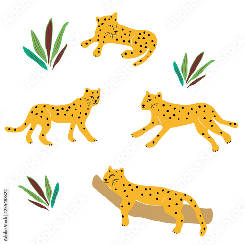 チーター イラストセット Buy This Stock Vector And Explore