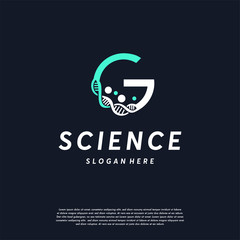 Simple Science G initial logo, Gen, DNA blue logo