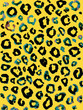 © Veronika Kornienko - Watercolor leopard print pattern on yellow backdrop