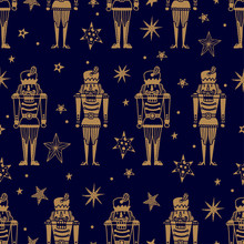 Christmas Vector Seamless Nutcracker Pattern.  Seamless Pattern Can Be Used For Wallpaper, Pattern Fills, Web Page Background, Surface Textures.