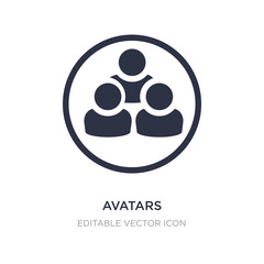 avatars icon on white background. Simple element illustration from Social media marketing concept.