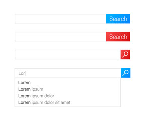 Wall Mural - search bar vector element design. set of search bar boxes. ui interface template. vector illustratio
