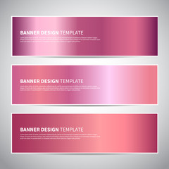 Wall Mural - Banners. Rose gold or shiny pink gradient vector banners templates or website headers