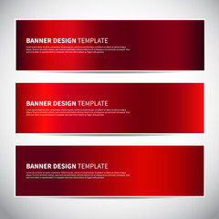 Wall Mural - banners. red shiny glossy gradient vector banner templates or website headers
