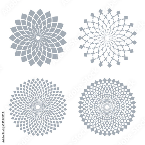 Design elements set. Abstract circle geometric patterns.