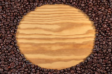 background of coffee on wood