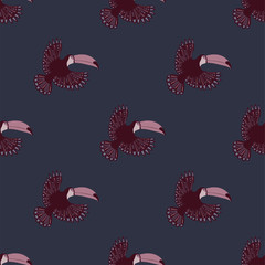 Wall Mural - Seamless Pattern With Flying Toucan.