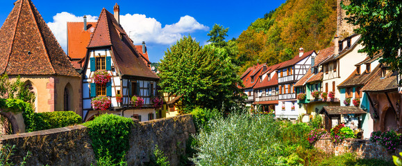 Wall Mural - Kaysersberg  - one of the most beautiful villages of France, Alsace region- famous vine route