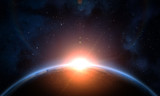 Fototapeta Kosmos - Planet Earth, Space and Sun.