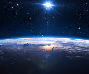 Wall Mural - planet earth and sun.