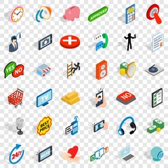 Canvas Print - Community icons set. Isometric style of 36 community ector icons for web for any design