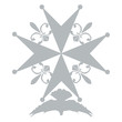 Huguenot Cross as a symbol of evangelical Reformed Church in France. Huguenot Cross isolated vector illustration.