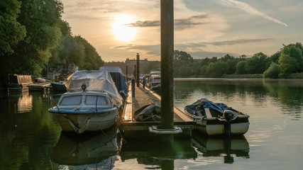 Sticker - Boats moored at the docks in Twickenham