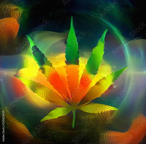 Obrazy Reggae  kolory-marihuany