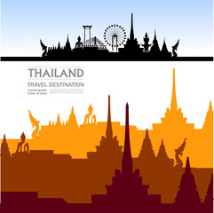 Thailand travel destination vector illustration.