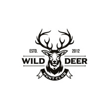 Vintage Deer Hunter Logo Design