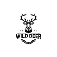 vintage deer hunter logo design