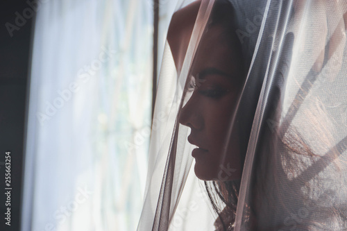 Sexy Models Curtains In The Bedroom Buy This Stock Photo And