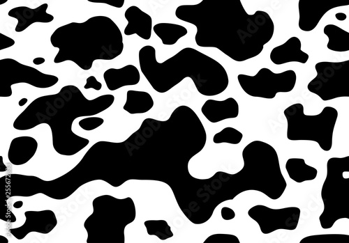 Naklejki krowa  krowa-plamy-wzor-czarny-i-bialy-nadruk-zwierzecy-tekstura-skory-krowy-bezszwowe-tlo-wektor