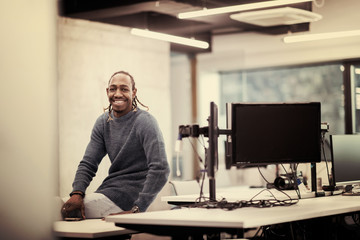 Wall Mural - Portrait of black male software developer