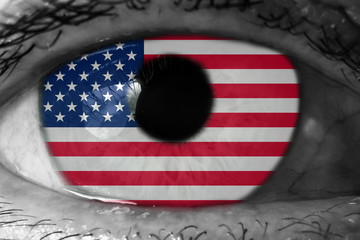 american flag in the eye