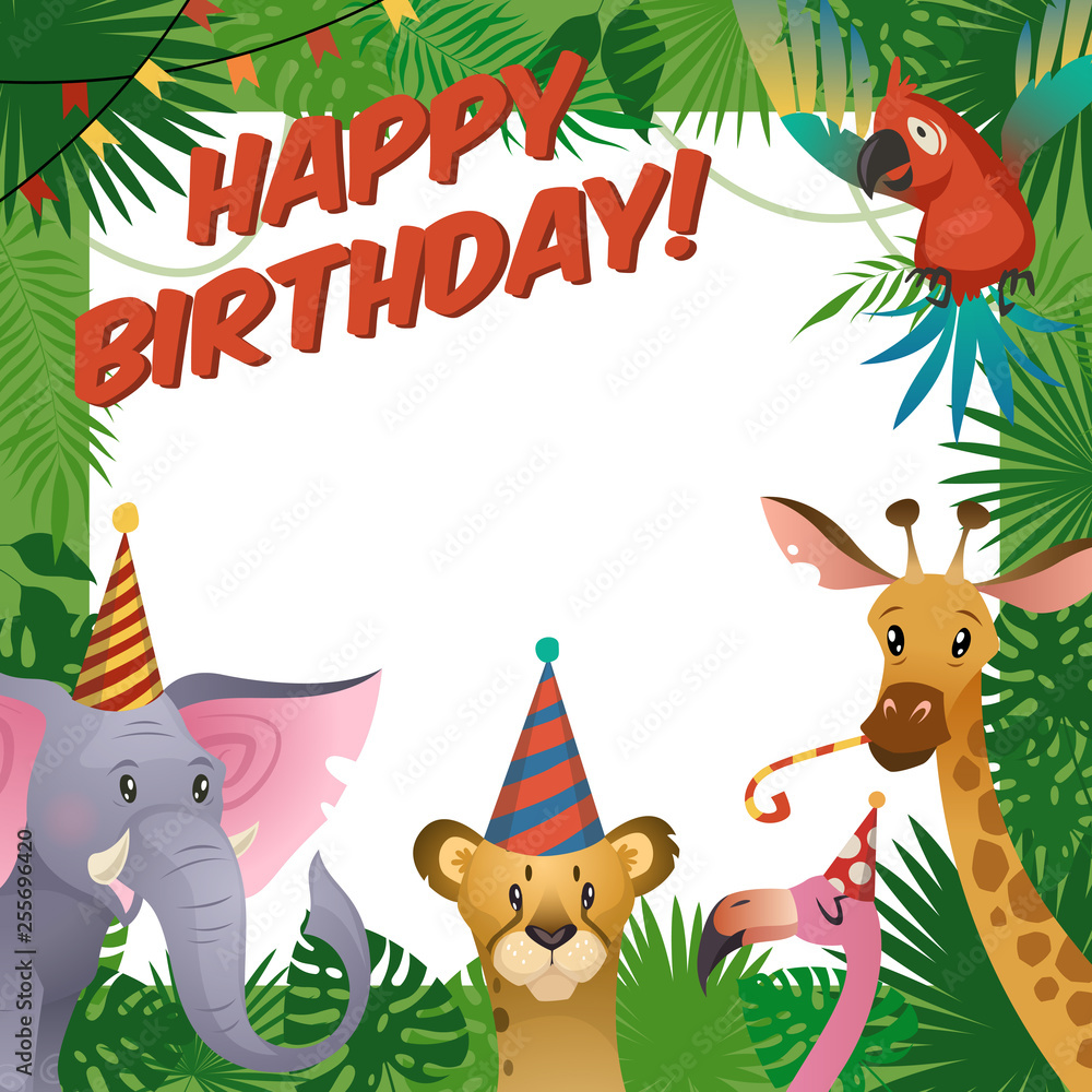 Birthday Zoo Animals Template