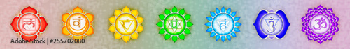 Die sieben Chakren Banner Fototapeta