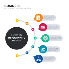 Wall Mural - modern business infographic illustration design contains bid-offer spread, black swan, chip, bond, bridging loan simple vector icons. set of 5 isolated filled icons. editable sign and symbols