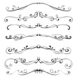 © Eva Kali - Hand drawn vector vintage swirl borders frames set