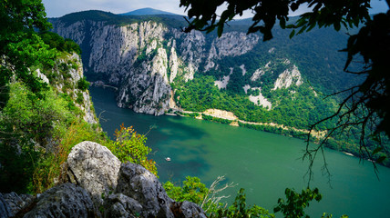 The iron gate of the Donau/danube river forms the natural border between Serbia and Romania. The Serbian side is the Djerdap national park (Djerdapska klisura). This is the smallest point of the river