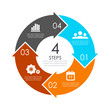 © Sergey - Vector circle chart infographic template with arrow for cycle diagram, graph, web design. Business concept with 4 steps or options. Abstract background.