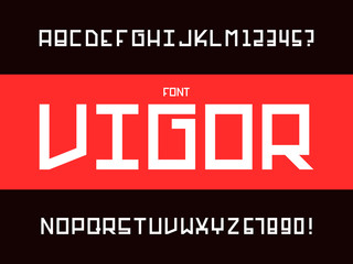 Wall Mural - Vigor font. Vector alphabet 