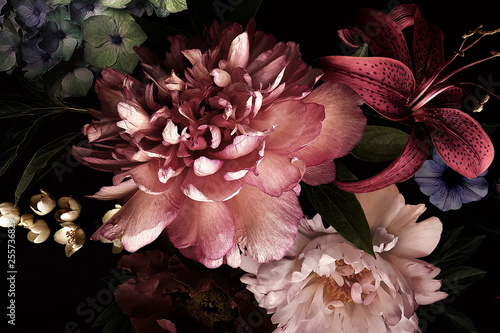 Floral background. Vintage flowers.