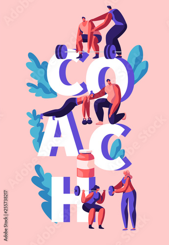 Coach Fitness Exercise Vertical Banner Trainer Assistant