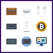 © Orxan - 9 electronic icon. Vector illustration electronic set. bitcoin and tablet icons for electronic works