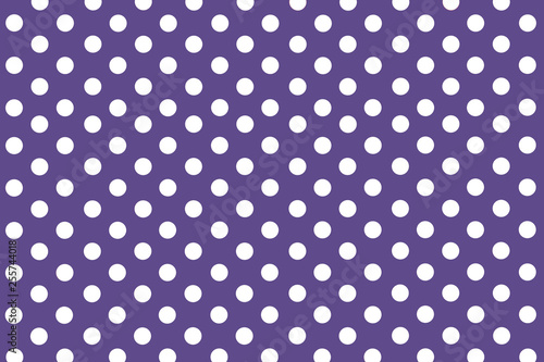 classic ultra violet background with symmetrical white polka dots