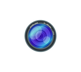 Camera photo lens isolated on white background