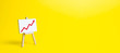 Rack with a red arrow up on a yellow background. Business planning and revenue analysis. Indicators of business projects, level of profitability, liquidity. Increase efficiency, productivity. banner