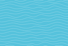 Wave Pattern Seamless Abstract Background. Lines Wave Pattern White On Blue Background For Summer Vector Design.