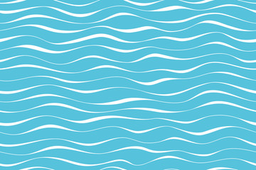 Wave pattern seamless abstract background. Stripes wave pattern white on blue background for summer vector design.