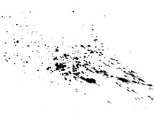 Abstract Black Ink Splash Watercolor, Splash Watercolor Spray Texture Isolated On White Background. Vector Illustration.