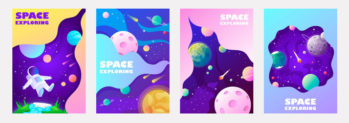 Wall Mural - set of banner templates. universe. space. space trip. universe. design. vector illustration