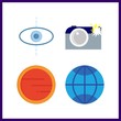 4 system icon. Vector illustration system set. planet and camera icons for system works