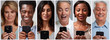 © grinny - people with smartphones and mobile cell phones