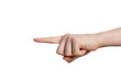© Anastasiya - Gesture with the index finger to the left. Isolated.